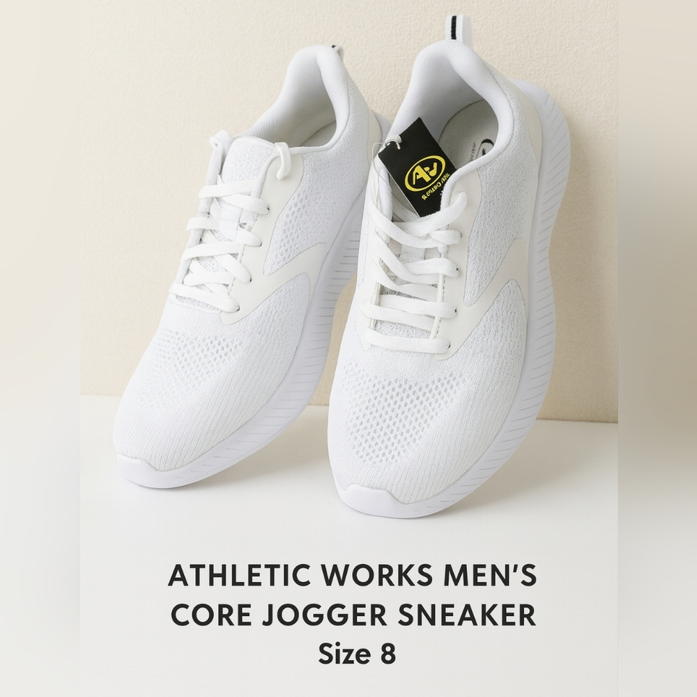 Athletic Works Men's Core Jogger Sneaker Size 8 New Off White